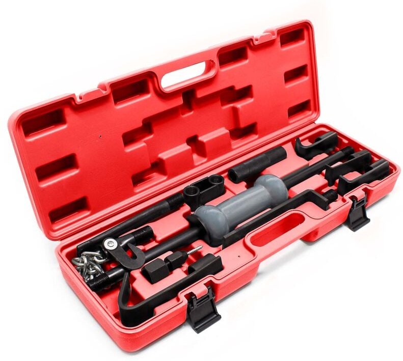 Universal Ausbeulwerkzeug 11-tlg., Ausbeulsatz mit Schlaghammer Gleithammer und Zubehör, Ausbeulhammer zum Dellen Ausbeu...