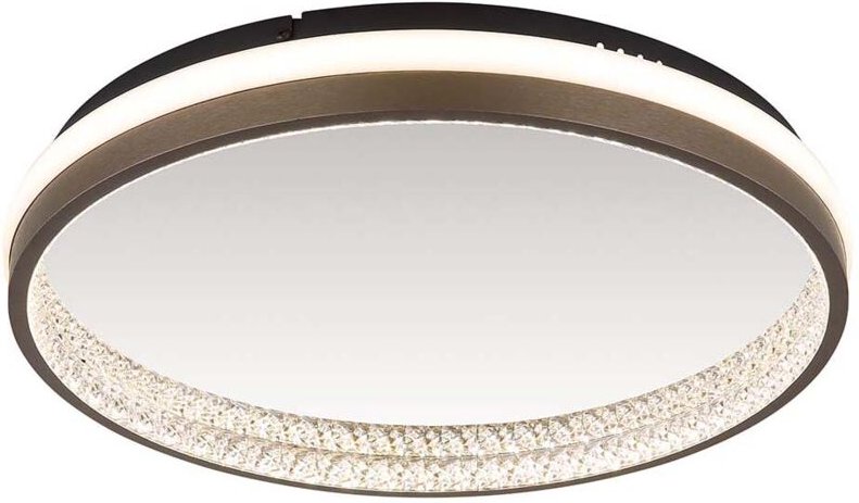 Globo Lighting - Deckenlampe Deckenleuchte Wohnzimmerlampe grau Kristalle 3 Stufen led d 39,7 cm