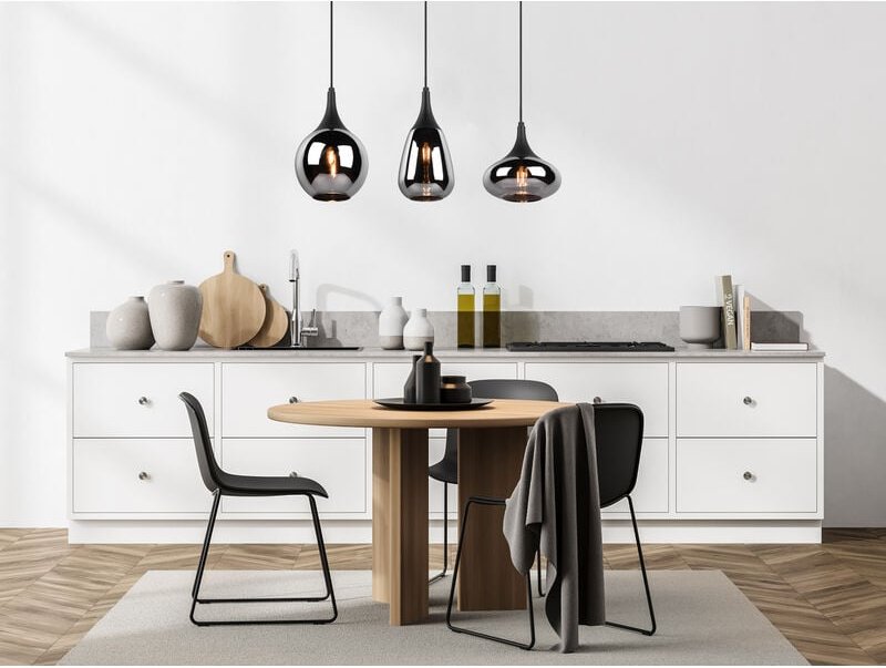 Trio Lighting - Pendelleuchte lumina 3 flammig Glas Chrom verspiegelt & Rauchglas Optik, b: 69cm