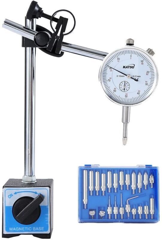Messuhr mit Magnetfuß, Messbereich 10/0,01 mm, 1 Satz