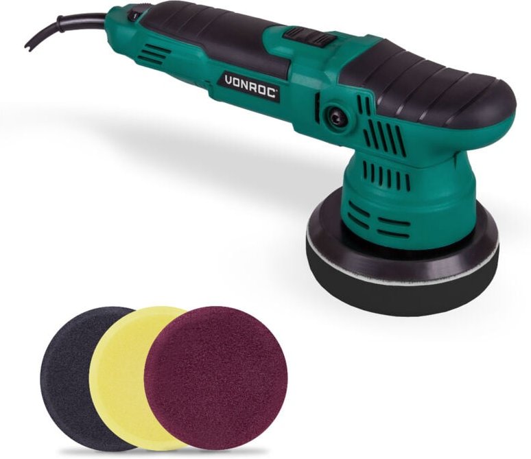 Dual Action Poliermaschine 650W – Ø125mm – Softstart – Konstante Leistung– inkl. 4 Polierpads