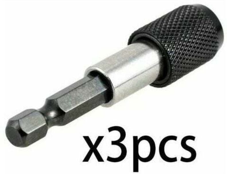 (3 Stück) 6,35 mm 60 mm Sechskantschaft-Schraubendreher-Bithalter, magnetischer Schraubendreher-Verlängerungsgriff,