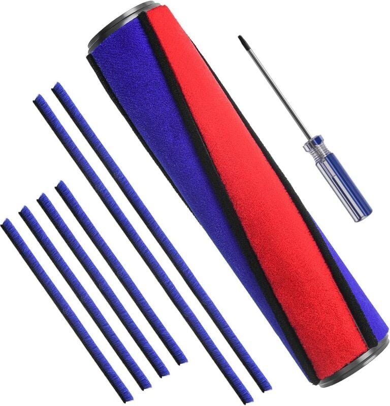 Thumbnail - Weicher Rollenbürstenersatz mit 6 weichen Plüsch-Klebestreifen, Teilenummer 966488-01, für Dyson V6 V7 V8 V10 V11 (Rot u...