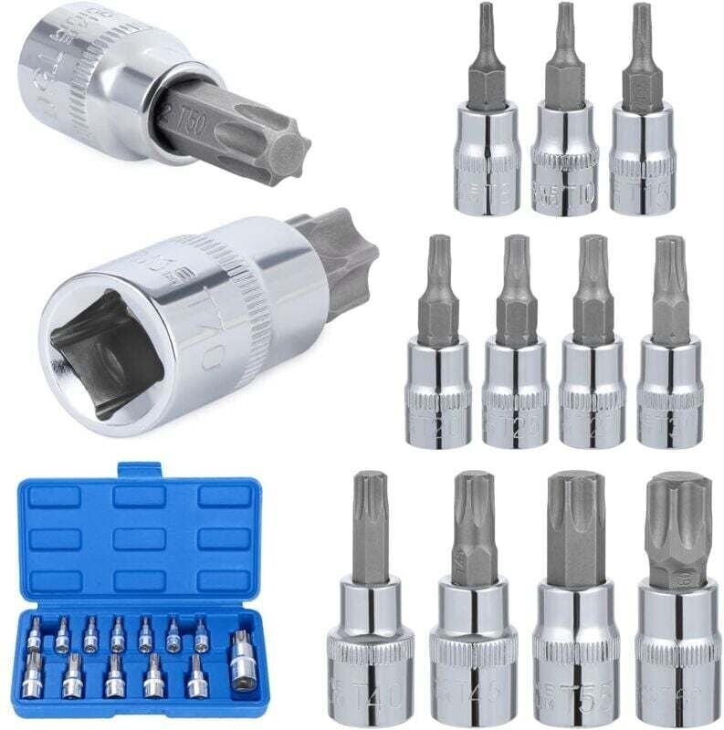 13-teiliges Torx-Steckschlüssel-Set, T8 – T70 Bit-Steckschlüssel-Set, Innen-Torx-Steckschlüsseleinsätze, Torx-Bit-Stecks...