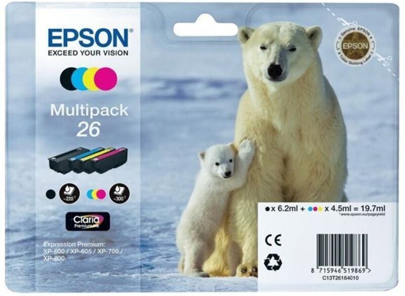 Epson Polar bear C13T26164010 Druckerpatrone 1 Stück(e) Original Schwarz, Cyan, Magenta, Gelb