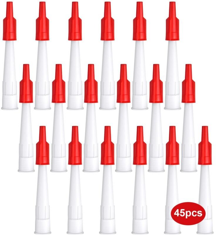 Kartuschenspitzen, 45er Pack Klare Silikon Ersatzspitzen, Silikon Kartuschenspitze für Silikonpistole, Versiegelungsdüse...
