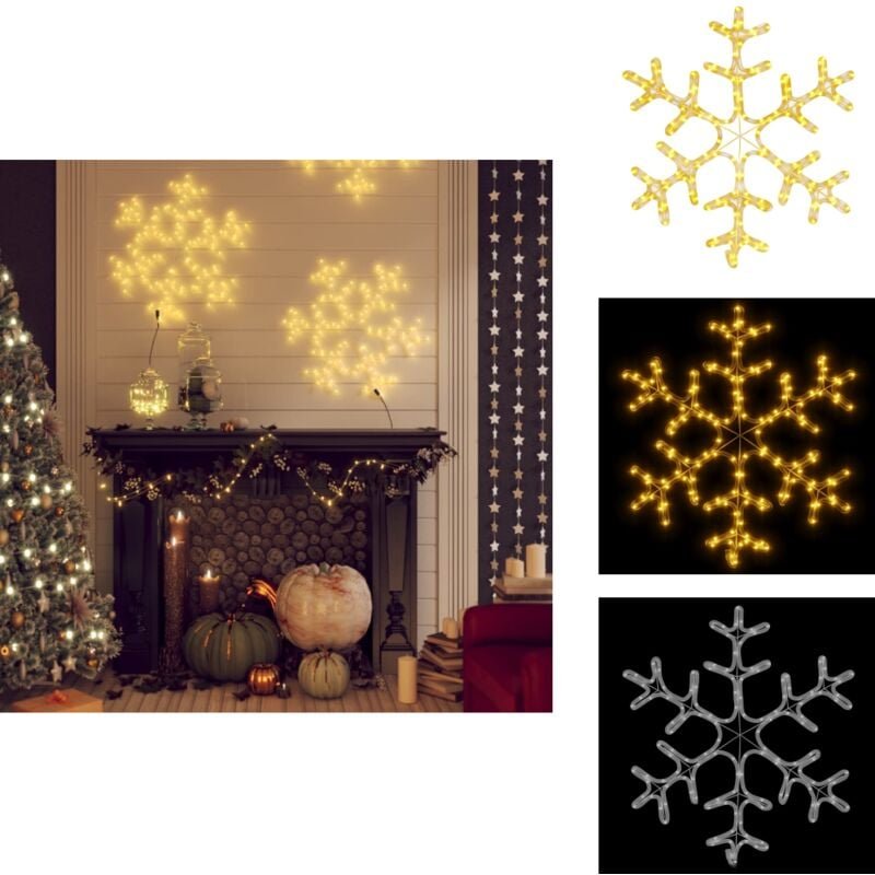 Thumbnail - LED-Silhouette Schneeflocke 144 LEDs Warmweiß 59x59 cm - LED Schneeflocke - Weihnachtsdeko - Winterdeko - Außenbeleuchtu...