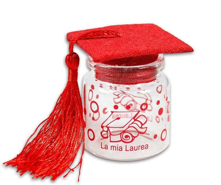 Trade Shop Traesio - Trade Shop - Ampullengläser mit Korken, Abschlussfeier-Geschenk, Rot -