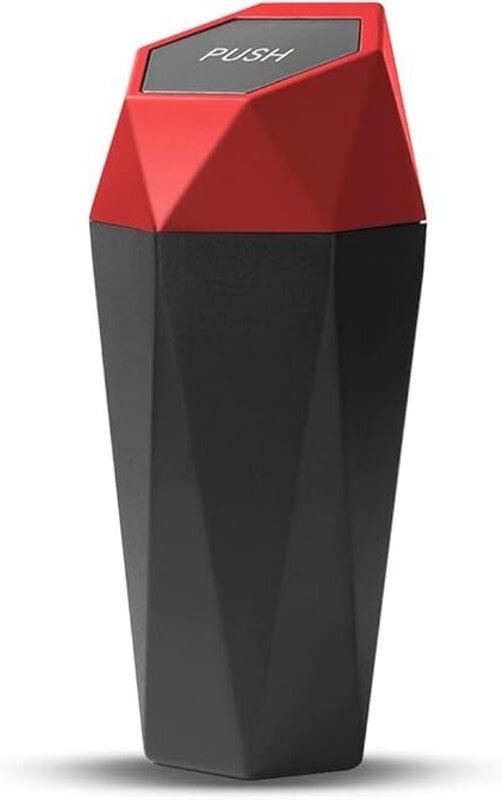 Auto-Mülleimer mit Deckel, Mini-Auto-Getränkehalter-Mülleimer, auslaufsicher, auslaufsicherer Auto-Mülleimer aus Kunstst...