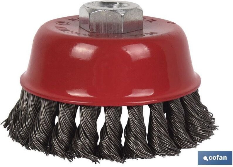 Geflochtene Topfbürste M14 Ø100 Stahl 0,5 mm