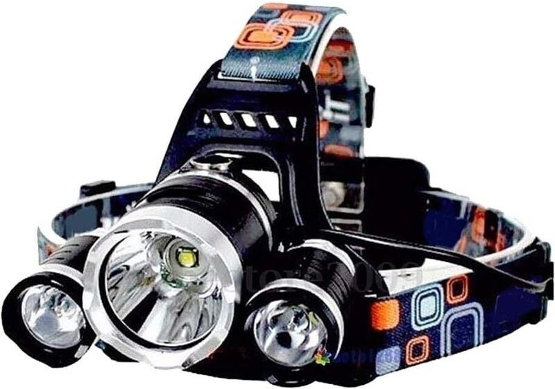 Wiederaufladbare, wasserdichte LED-Stirnlampe 1T6 + 2R5 Angelstirnlampe Weiß