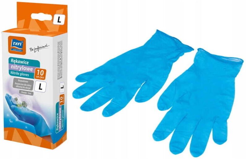 Nitril-Antiallergie-Schutzhandschuhe L 10 Stück blau