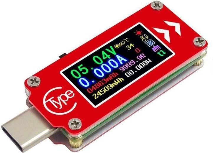 Fitags - USB-Tester, Ladegerät-Tester, TC64, Farb-Digitalanzeige, PD-Ladegerät, Typ-C, USB-Leistungsmesser, Spannungstes...