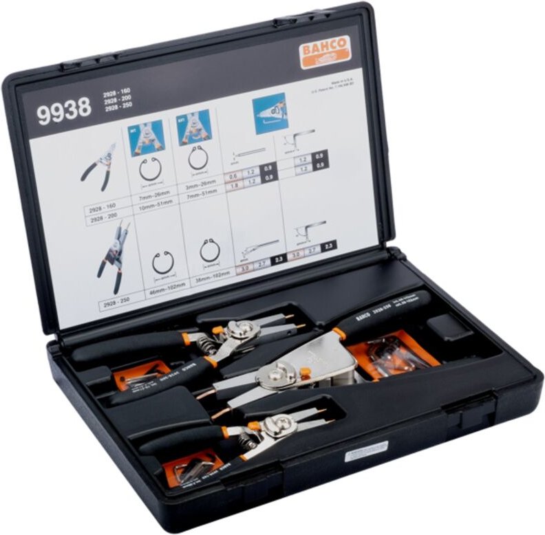 Bahco Sicherungsringzangen-Satz - 3-tlg.