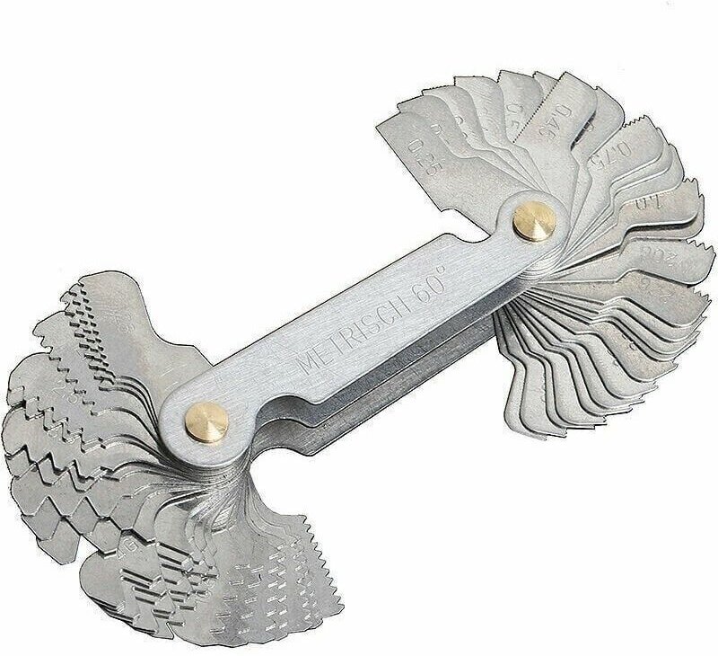 Gewindekamm, metrische Gewindelehre mit 58 Klingen, Gewindesteigungslehre für Stellschrauben, Schneidlehre, Zollsystem, ...