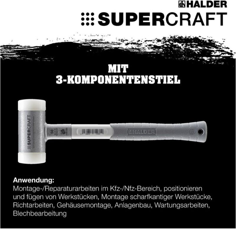 Schonhammer supercraft 50mm rückschlagfrei mit 3-Komponentengriff - Halder