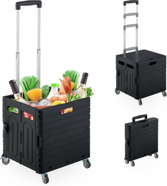 Faltbare Einkaufstasche Mit Rollen - 2-in-1 Einkaufswagen Mit Teleskopgriff