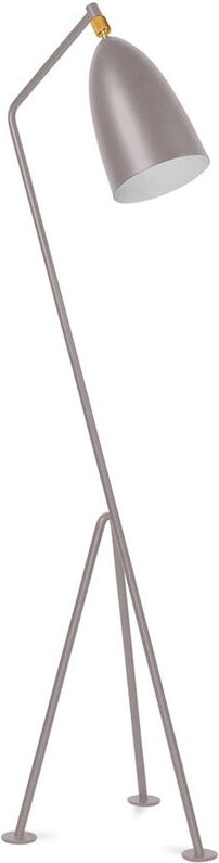 Hopper Stehlampe - Messing Grau - Stahl, Metall - Grau