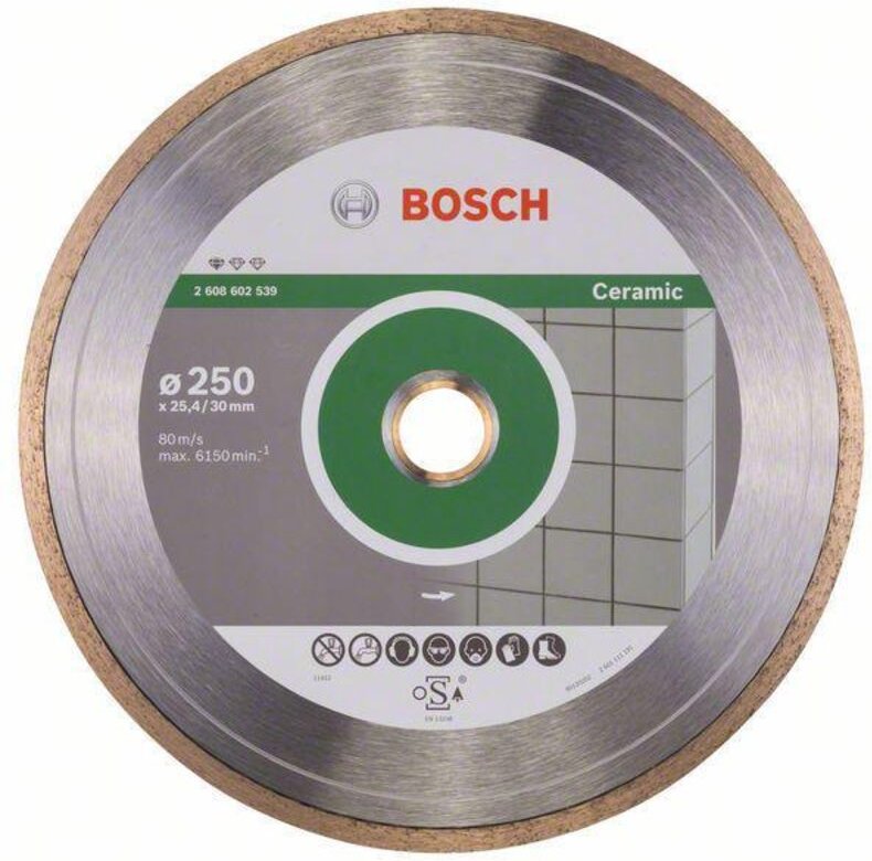 Diamanttrennscheibe Standard for Ceramic 250 x 30+25,40 x 1,6 x 7 mm - Bosch