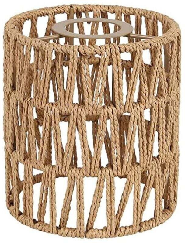 Boho Shades Ersatzschirm, 15 cm hoch, Pendelleuchte, Wandleuchte, Deckenventilator-Lichtabdeckung, gewebter Zylinder