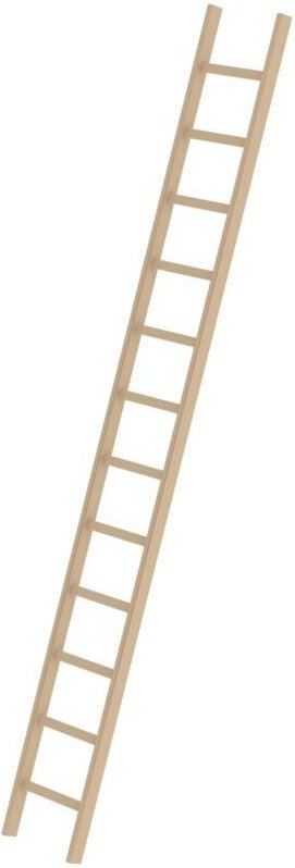 Steigtechnik Sprossen-Anlegeleiter Holz ohne Traverse 12 Sprossen - 033112 - Günzburger