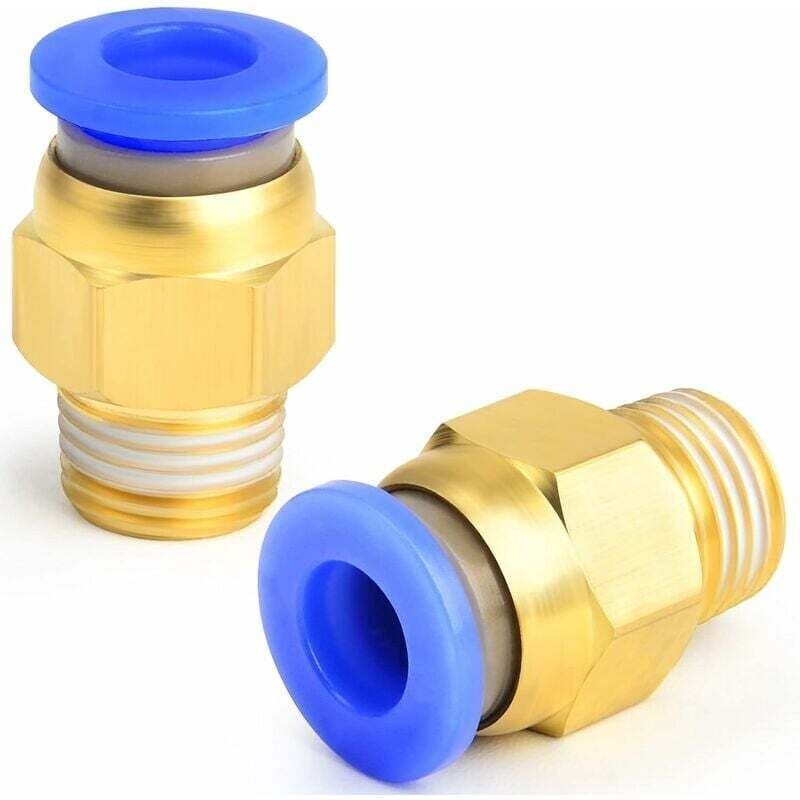 2 Stück 6 mm Rohr-Außendurchmesser x 1/8 BSP Außengewinde Gerade Steckverbinder (PC6-01)