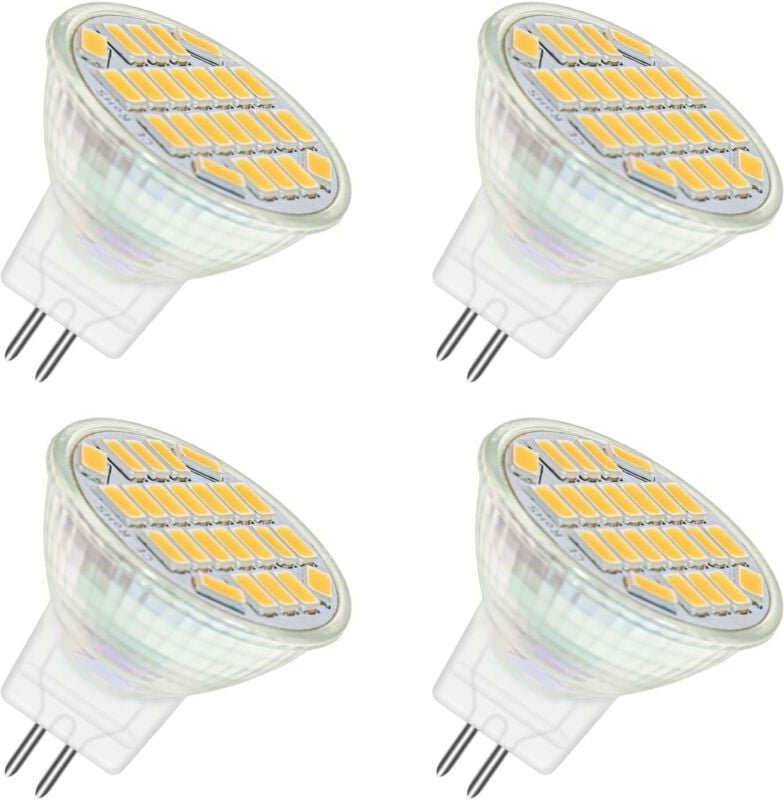 Ersandy - MR11 GU4 12V led 4W Warmweiß 3000K, 350LM, 120° 35mm MR11 35W Halogenäquivalent, ac dc 24V 12V GU4 LED-Einbaus...