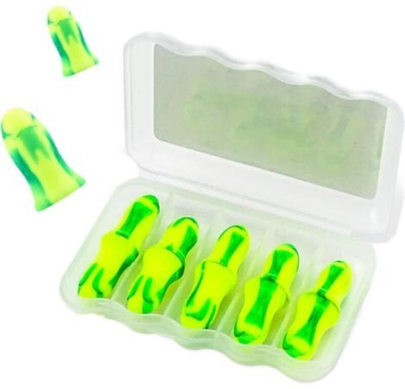 Ultraweiche grüne Schaumstoff-Ohrstöpsel, 10 Paar, 38 dB SNR Geräuschreduzierung, geeignet zum Schlafen, gegen Schnarche...