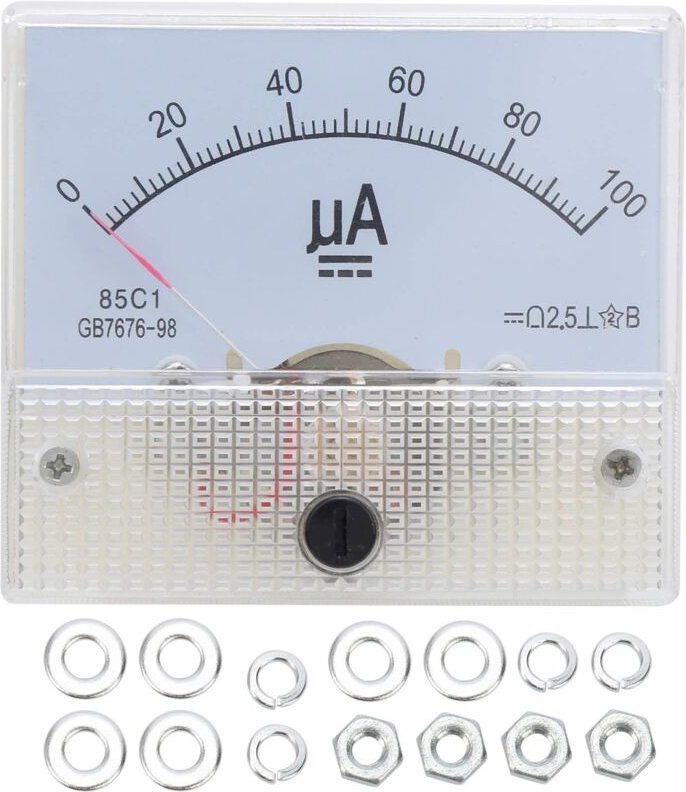 Zoternen - Amperemeter Analoges Panel Ampere Meter 85C1 dc 0100UA Zeigertyp Strommessgerät Messgerät dc Amperemeter Mess...