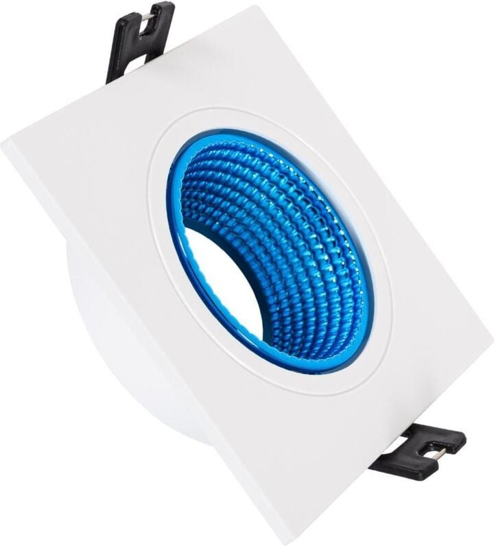 Efectoled - Downlight-Ring Quadratisch Schwenkbar Farbig für LED-Glühbirnen GU10 / GU5.3 Schnitt Ø80 mm Gelb