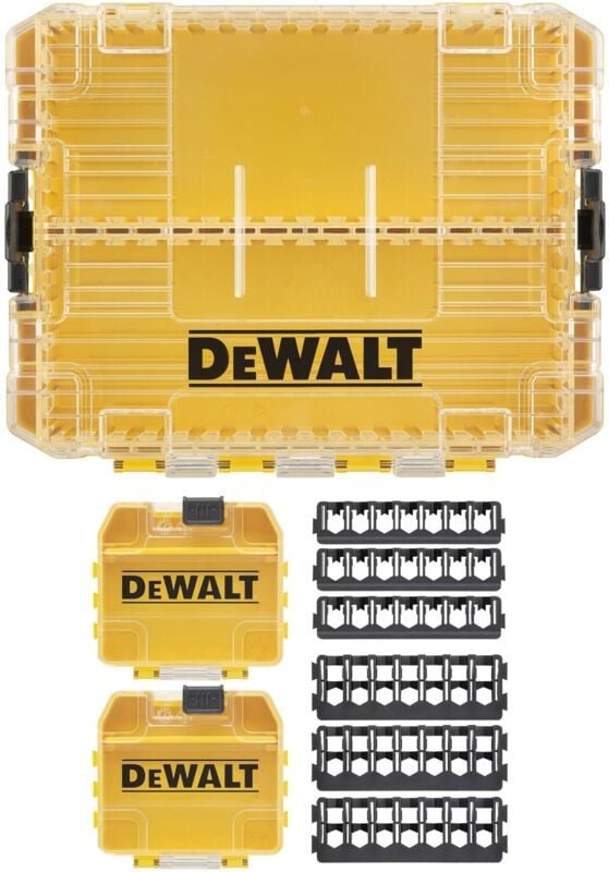 Dewalt - Mittlerer toughcase™ Koffer inkl. Schüttboxen und Halterungen für 25mm und 57mm Schrauberbits, leer zum Nachfül...