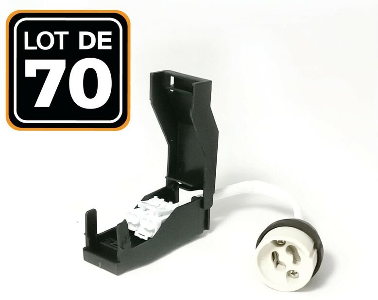 Europalamp - Satz von 70 GU10 Keramikbuchsen Automatisch 230V Klasse 2