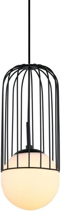 Matty - Modern Hanging Pendant Black 1 Light mit schwarzem, weißem Farbton, E27 - Italux