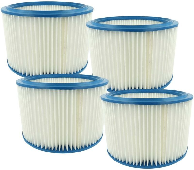 4x Filterelement kompatibel mit Nilfisk Alto Attix 560, 560-21 xc Mobile, 560-21 xc, 560-21 Nass-/Trockensauger - Feinst...