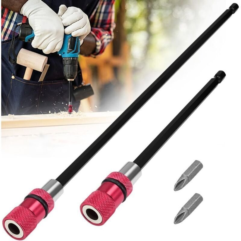 2 Stück magnetische Bithalter 300 mm x 150 mm, Bithalterverlängerung, Schraubendreher-Bithalter, langer magnetischer Bit...