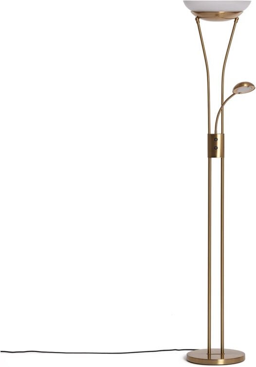 Stehlampe mit Leselicht Metall Ethan Gold