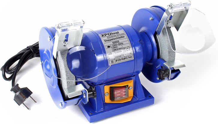 Doppelschleifer 150 w, Schleifmaschine mit 2 Schleifscheiben je ø 125 mm, Schleifgerät mit 2950 U/min, Schleifer für Gro...