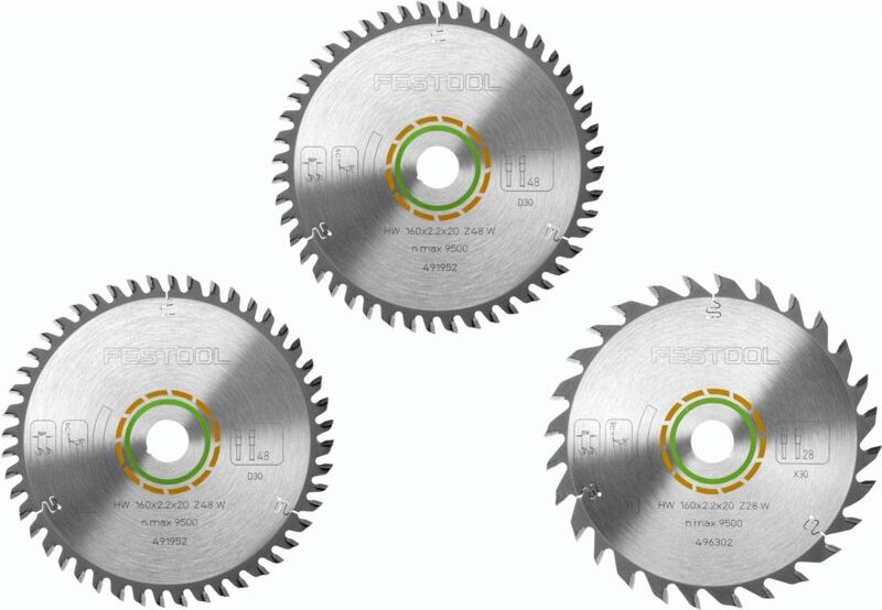 Kreissägeblatt-Set KSB-SORT/3 w 160x2,2 - Festool