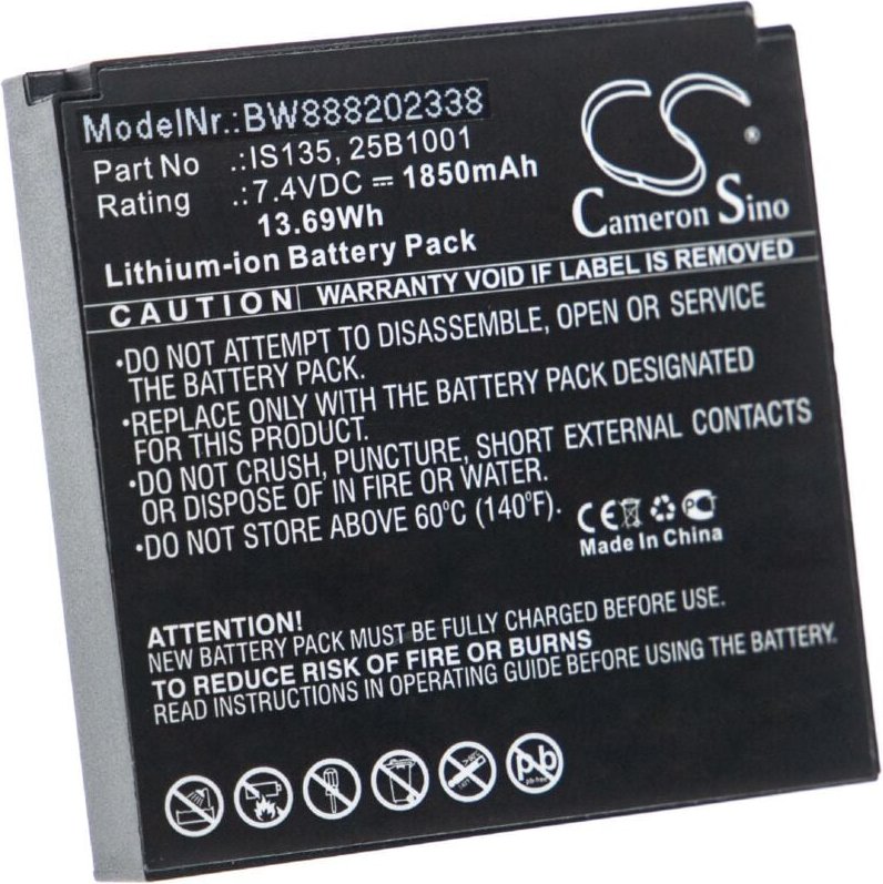 vhbw Akku Ersatz für PAX 25B1001, IS135 für Barcodescanner POS (1850mAh, 7,4V, Li-Ion)