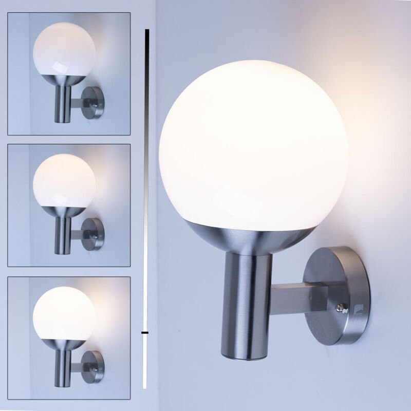 Thumbnail - Wandleuchte Wandlampe Kugelleuchte Außenleuchte Eingangs Beleuchtung Smart led Edelstahl, Kunststoff weiß, App Steuerung...