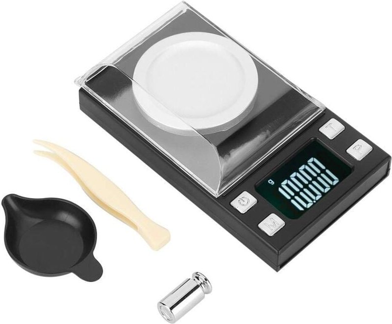 Crediri Digitale elektronische Waage, 0,001 g, hochpräzise, tragbare Mini-LCD-Digitalwaage für Schmuck, Goldpillen (50 g...