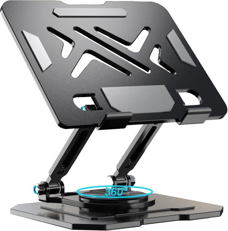 Tablet-Ständer, 360° drehbarer Tischständer, verstellbar und faltbar, Tablet-Ständer aus Edelstahl