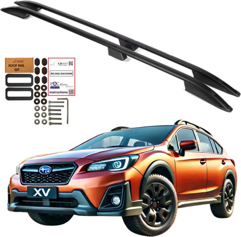 Dachreling für SUBARU XV SUV ab 2012, Schwarz, Aluminium, robust und langlebig