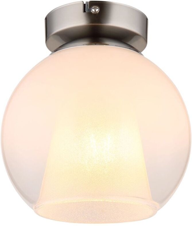 Globo Lighting - Deckenlampe Wohnzimmerleuchte Deckenleuchte Kristalle opal Glaskugel verchromt