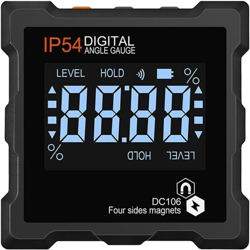 Digitaler Winkelmesser, Neigungsmesser mit großem LCD-Bildschirm, vierseitiger Magnet
