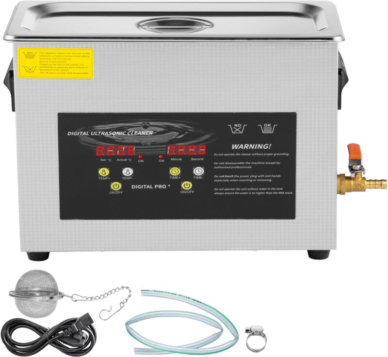 Verbesserter Ultraschallreiniger, 6L professioneller digitaler Laborreiniger mit Timer, 400-W-Heizung, 180-W-Ultraschall...