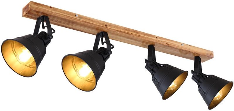 Etc-shop - Globo - spot - Gunther - braun - holz - aufbauleuchte - E27 -