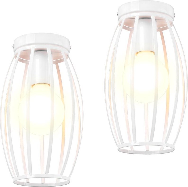 Axhup - 2er Deckenleuchte, 1 Flammig Deckenlampe mit Ø15cm Drahtkäfig, Industraille Stil Edison Licht E27 Fassung für Wo...