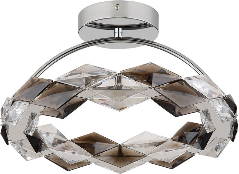 Globo - Deckenlampe Deckenleuchte Wohnzimmerlampe Kristallleuchte rauch chrom h 21,5 cm