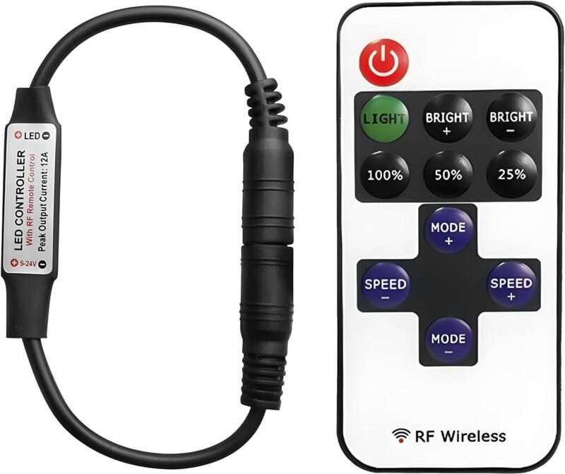 Kabellose RF-Fernbedienung für einfarbige LED-Lichtstreifen 5050, 3528, 5630 und 2835, mit DC-RF-Anschluss, 10 Stufen fü...